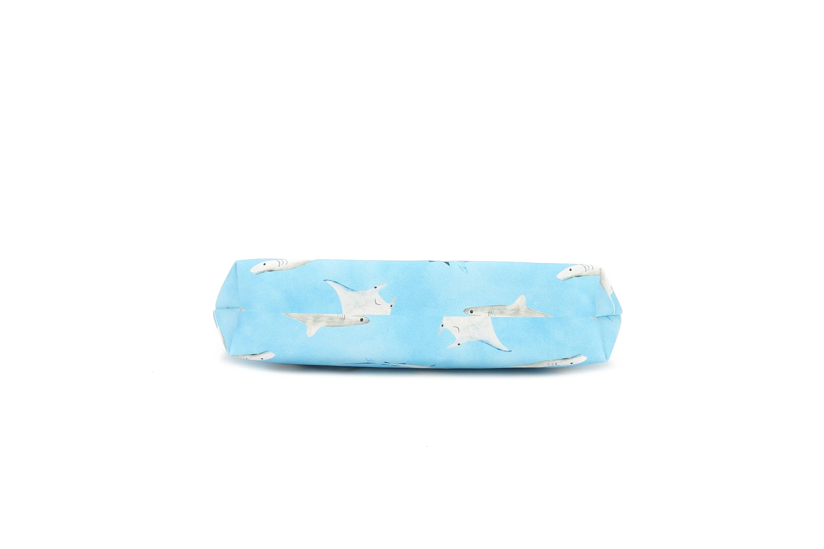 Pouch Gusset Medium Happy Sharks Blue