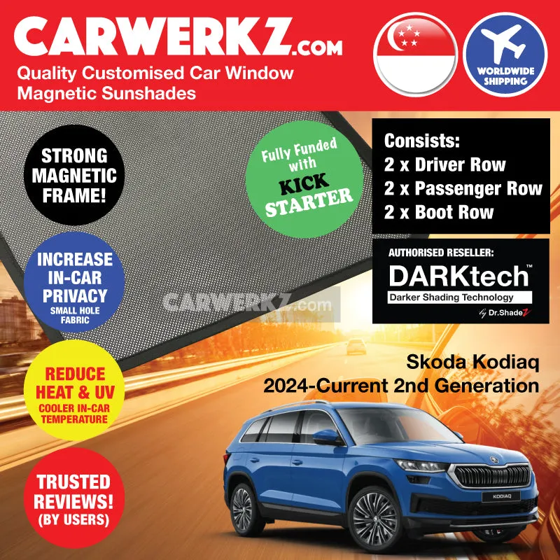 PRE-ORDER: Dr Shadez DARKtech Skoda Kodiaq 2024-Current 2nd Generation Czech Republic SUV Magnetic Sunshades (ETA: Nov 2024)