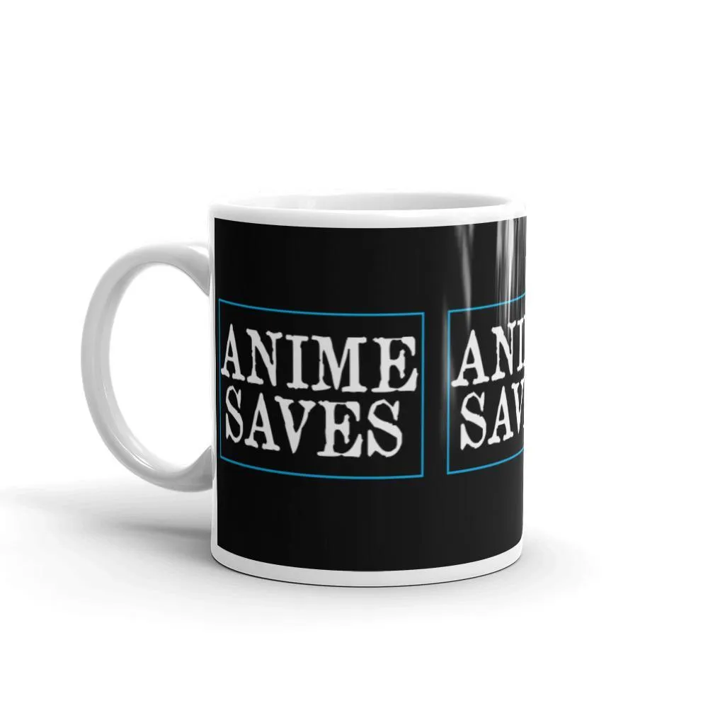 "Anime Saves" Wrap Around Mug (Black)