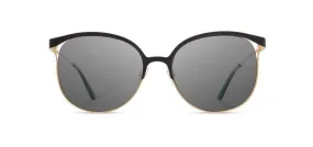 Shwood Odessa Metal Sunglasses - Obsidian & Gold - Grey