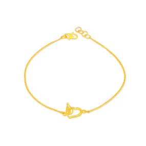 TAKA Jewellery 916 Gold Heart-shaped Angel Wing Bracelet