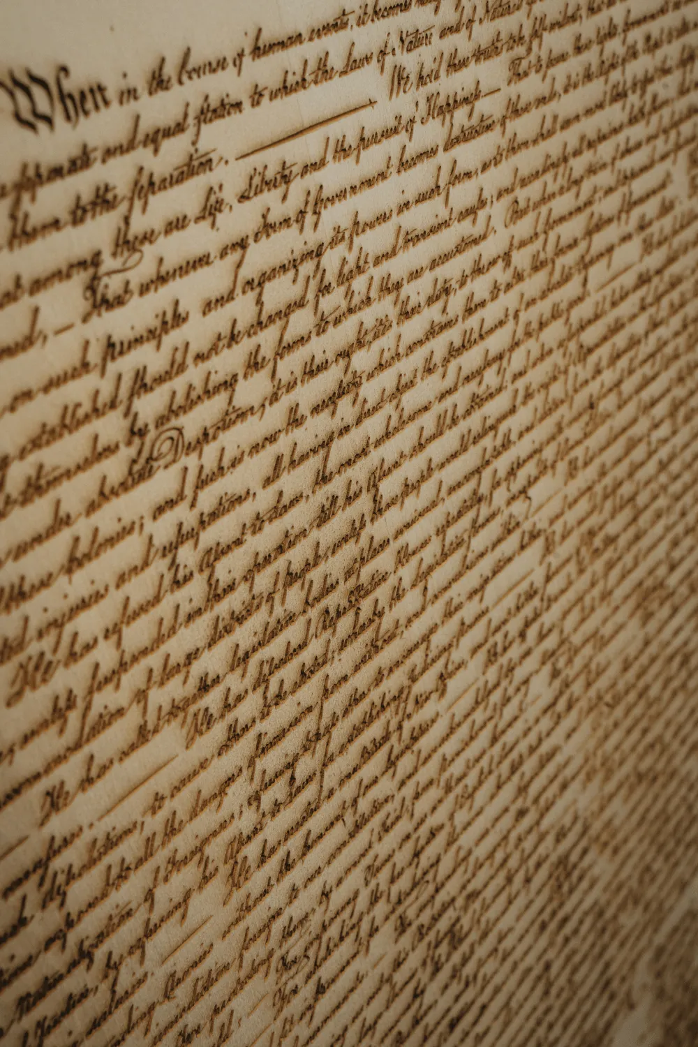 The Declaration of Independence Wood Art - 16" x 20"