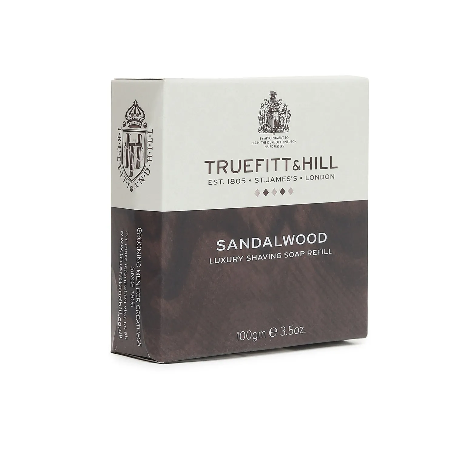 Truefitt & Hill Sandalwood Luxury Shaving Soap refill Wooden Bowl for Men 99gm