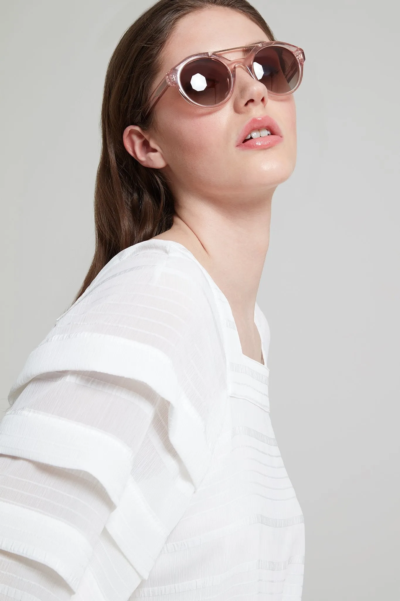 Undercover 2: Aviator-Style Rose-Gold Tone and Pearlized Pink Acetate Sunglasses