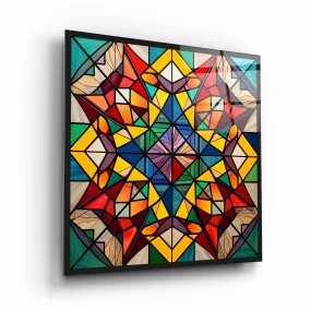 Vibrant Kaleidoscope Glass Wall Art