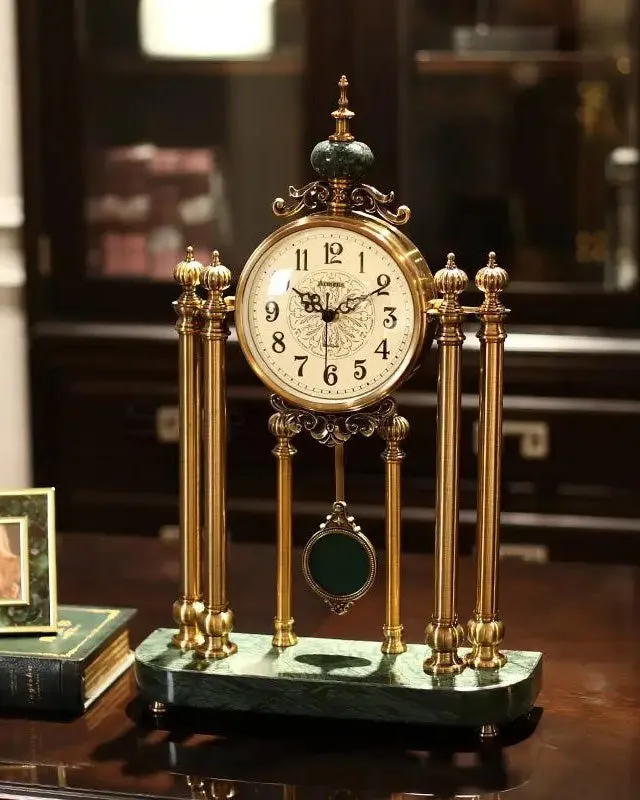 'Villa Vista' Vintage Mantle Clock with Pendulum