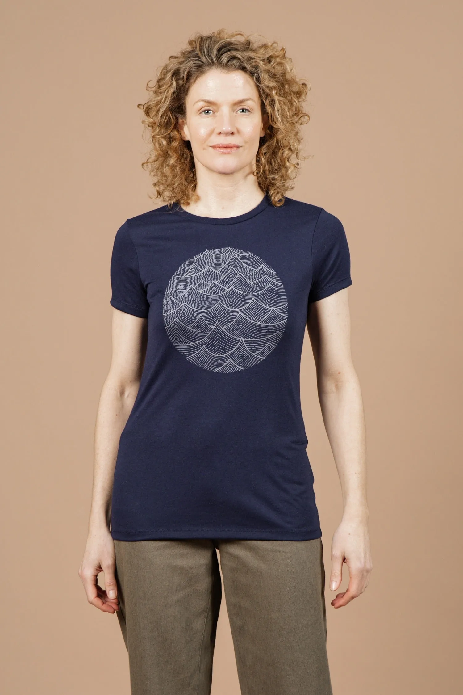 Women's Waves Tee / Navy