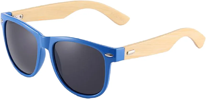 Yogaz Blue Rimmed Bamboo Sunglasses